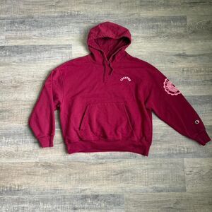 Champion Women's Red Fleece Logo Pullover Hoodie Sweater Size Extra Large
